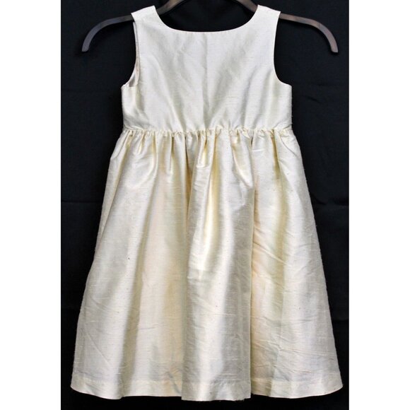 NEW 2007 Gymboree Beautiful Luxe Special Occasion Cream Ivory Silk Dress sz 4T - Picture 1 of 8